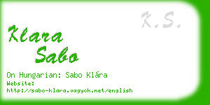 klara sabo business card